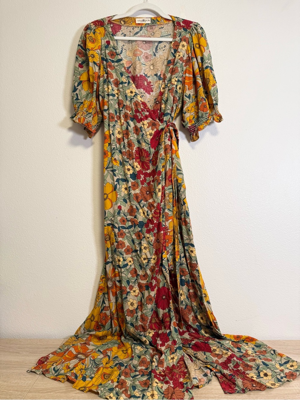 NATURAL LIFE Floral wrap Maxi Dress Size XL